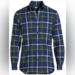 Deep Sea Navy/Green Plaid Flannel Shirt